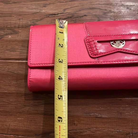 Cole Haan Woman’s Raspberry Sorbet Satin Small Penny Collection Clutch - Picture 9 of 11